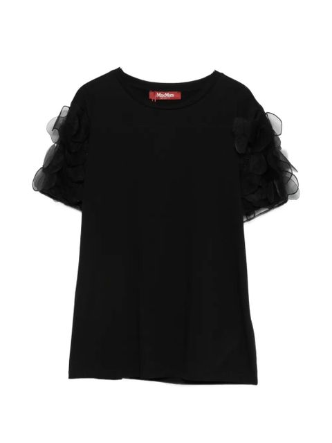 Max Mara Mseeditti ruffled-sleeve T-shirt - Black - zdjęcie produktu nr 1