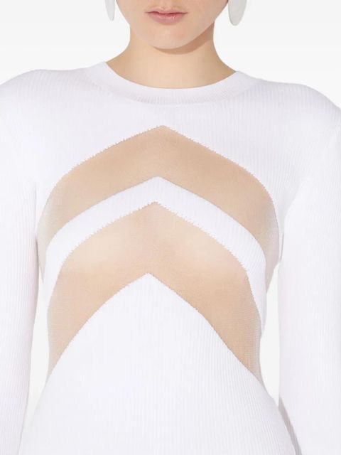 Jean Paul Gaultier sheer-panel midi dress - White