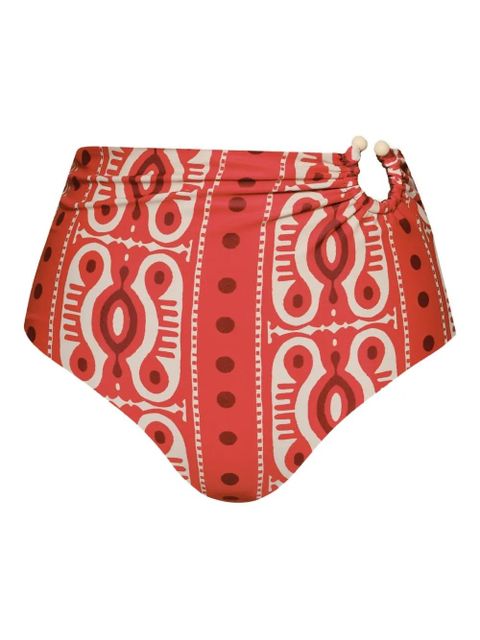 Johanna Ortiz Taita printed bikini bottom - Red - zdjęcie produktu nr 1