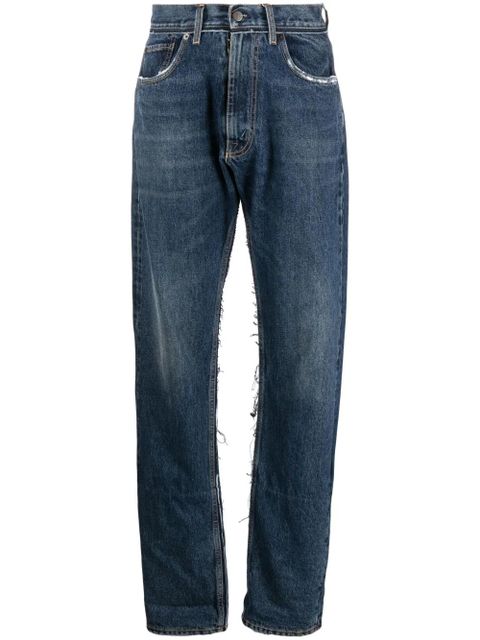 Maison Margiela ripped straight-leg jeans - Blue - zdjęcie produktu nr 1