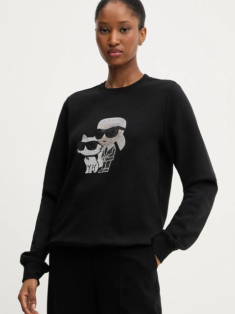 Karl Lagerfeld bluza IKON damska kolor czarny z nadrukiem A3W20069 - zdjęcie produktu nr 1