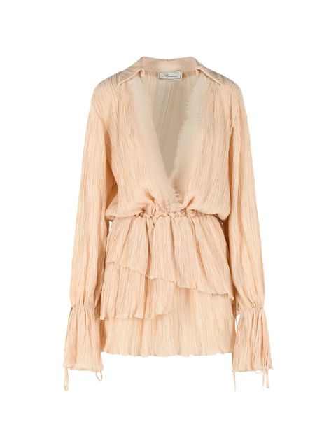Blumarine belted pleated mini dress - Neutrals - zdjęcie produktu nr 1