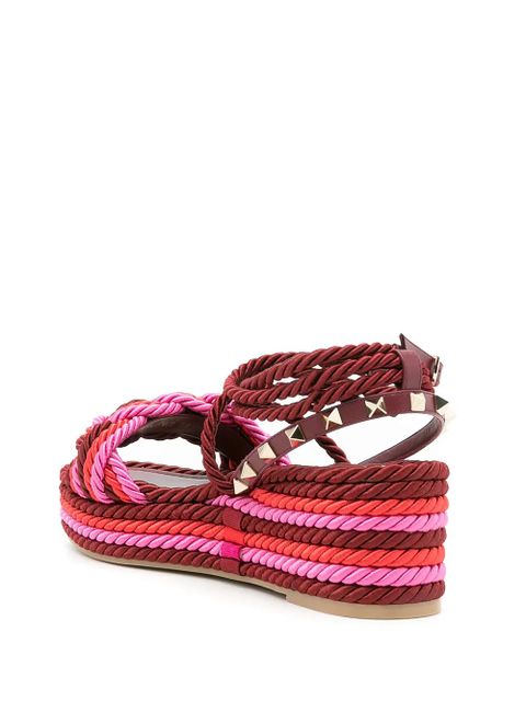 Valentino Garavani rope-detail platform-sole sandals - Red