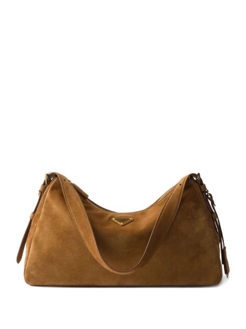 Prada large Aimèe suede tote bag - Brown - zdjęcie produktu nr 1
