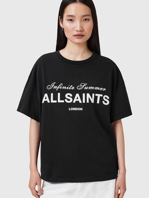 AllSaints t-shirt bawełniany AVRI damski kolor czarny W095JC - zdjęcie produktu nr 1