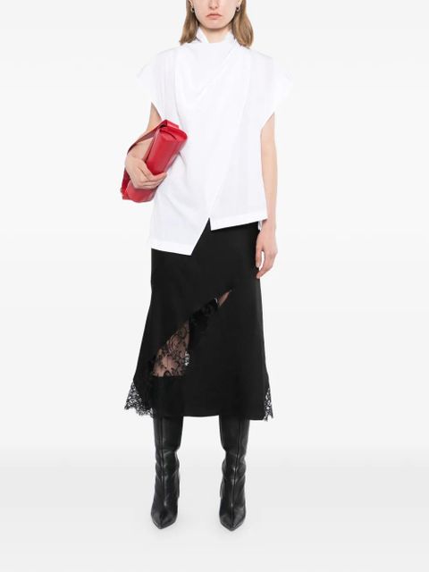 Alexander McQueen lace-trim asymmetric skirt - Black - zdjęcie produktu nr 2