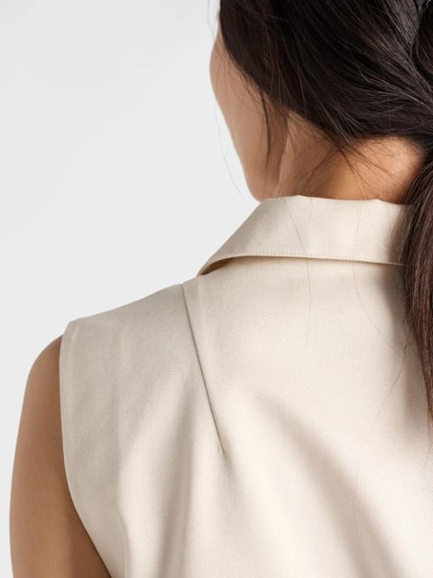 Prada half-zip drawstring-hem mini dress - Neutrals