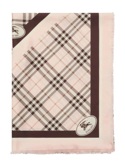 Burberry Check-pattern silk scarf - Pink