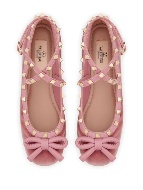 Valentino Garavani Rockstud strappy ballets - Pink