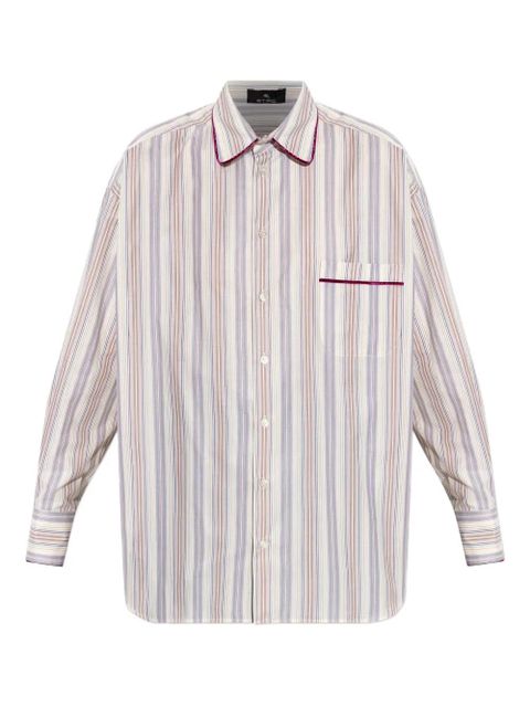 ETRO striped velvet-trimmed shirt - Neutrals - zdjęcie produktu nr 1