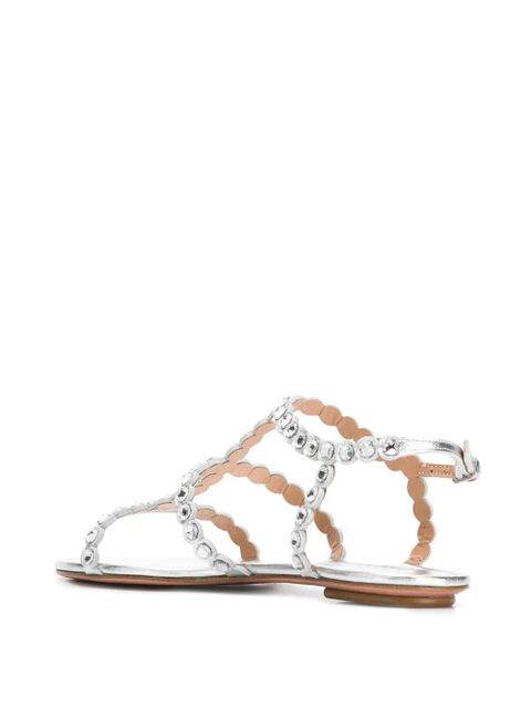 Aquazzura crystal flat sandals - Silver