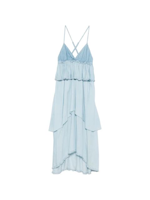 PINKO Agatha ruffled tiered midi dress - Blue - zdjęcie produktu nr 1