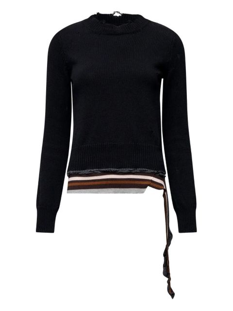 MM6 Maison Margiela striped crewneck sweater - Black - zdjęcie produktu nr 1