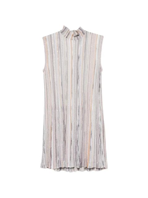 Missoni striped high-neck mini dress - Purple - zdjęcie produktu nr 1