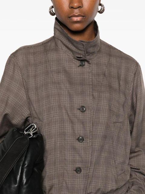 OUR LEGACY checked button-up bomber jacket - Brown