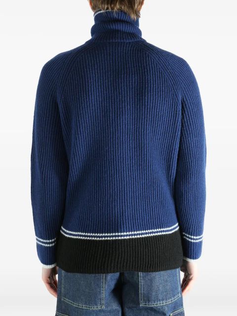 Marni zip-up roll-neck cardigan - Blue
