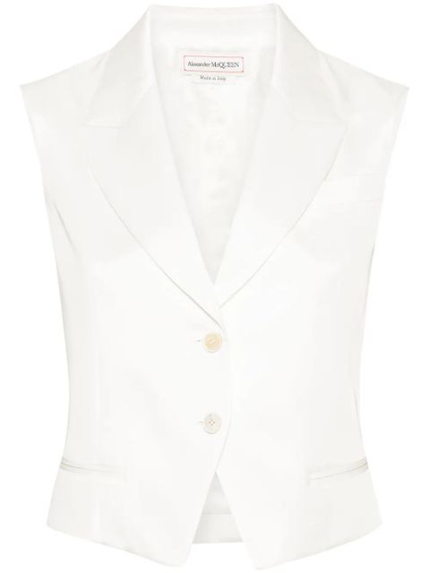 Alexander McQueen twill-weave tailored waistcoat - White - zdjęcie produktu nr 1