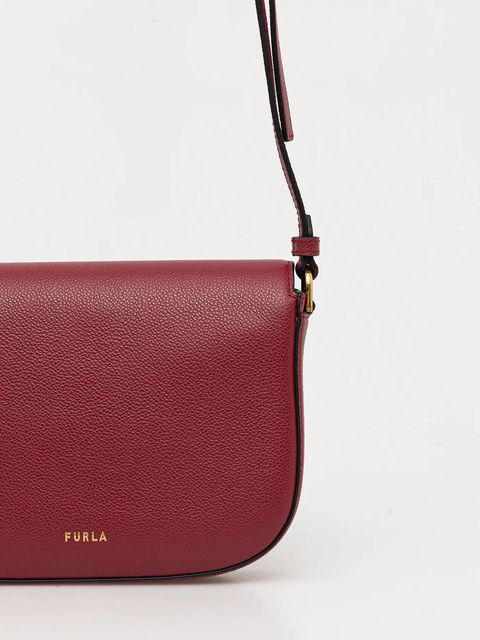 Furla torebka skórzana kolor bordowy WB01887.BX3036.CGQ00