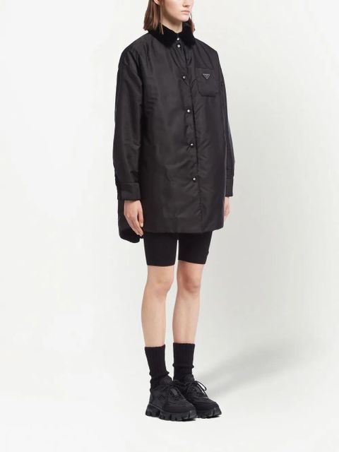 Prada triangle-logo reversible coat - Black