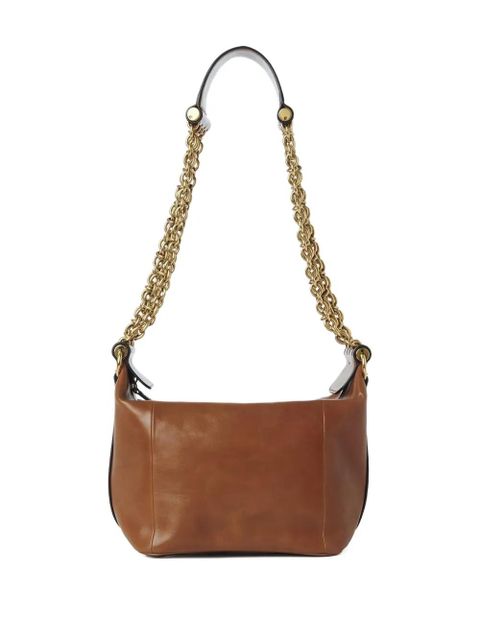 Chloé chain-trimmed leather bag - Brown