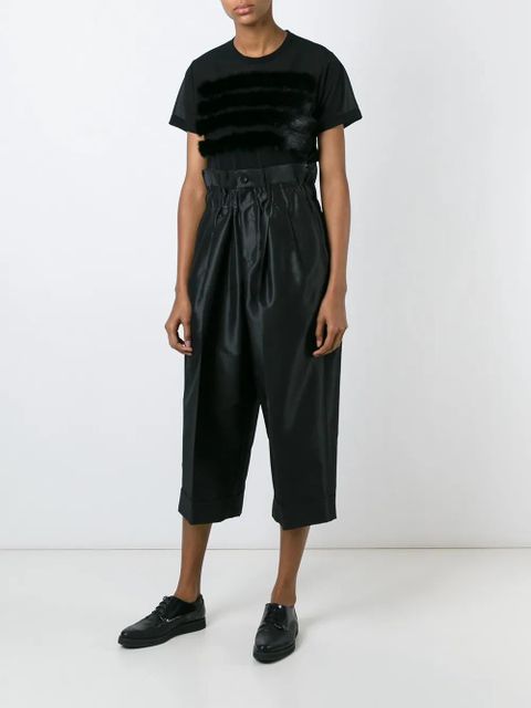 Comme Des Garçons appliqué fur T-shirt - Black - zdjęcie produktu nr 2