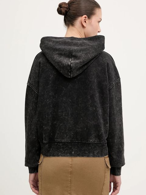 G-Star bluza bawełniana damska kolor czarny z kapturem gładka D27726.D969