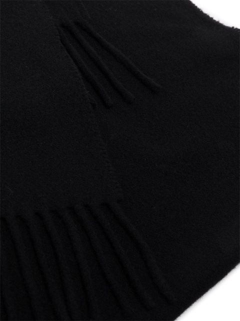 TOTEME fringed knitted scarf - Black