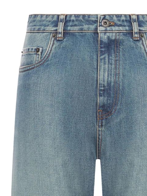 Miu Miu embroidered-logo regular jeans - Blue - zdjęcie produktu nr 2