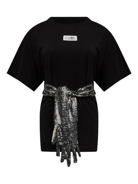 MM6 Maison Margiela roundneck sequin belt sweater - Black - zdjęcie produktu nr 1