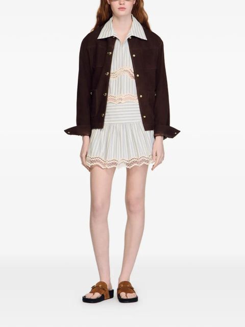 SANDRO striped lace-trim skorts - Neutrals - zdjęcie produktu nr 2