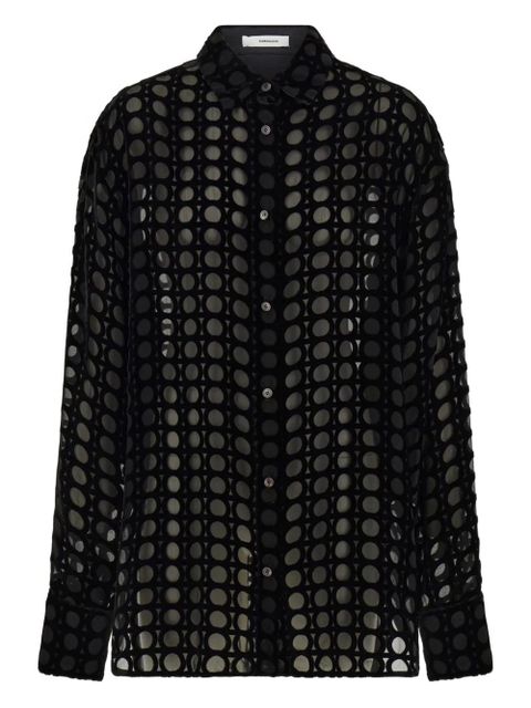 Ferragamo devoré-effect velvet shirt - Black - zdjęcie produktu nr 1