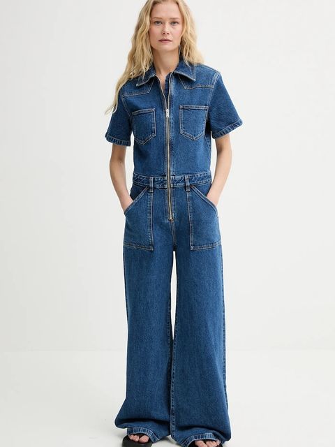 Filippa K kombinezon jeansowy kolor niebieski z kołnierzykiemm 31844.FK - zdjęcie produktu nr 1