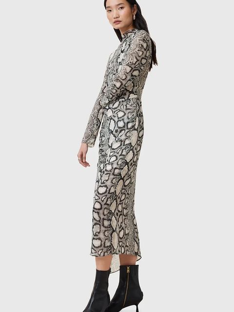 AllSaints sukienka z domieszką jedwabiu RIZO