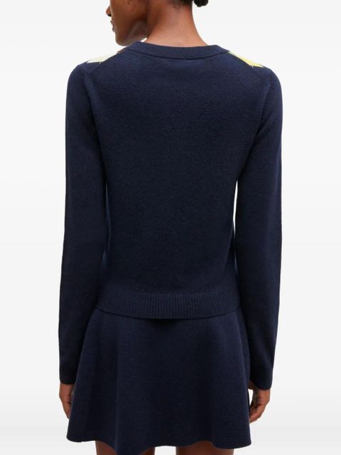 GANNI argyle button cardigan - Blue