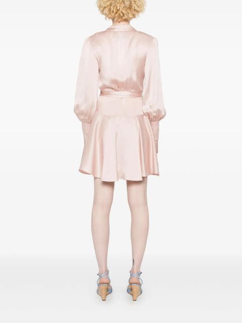 ZIMMERMANN silk wrap mini dress - Pink