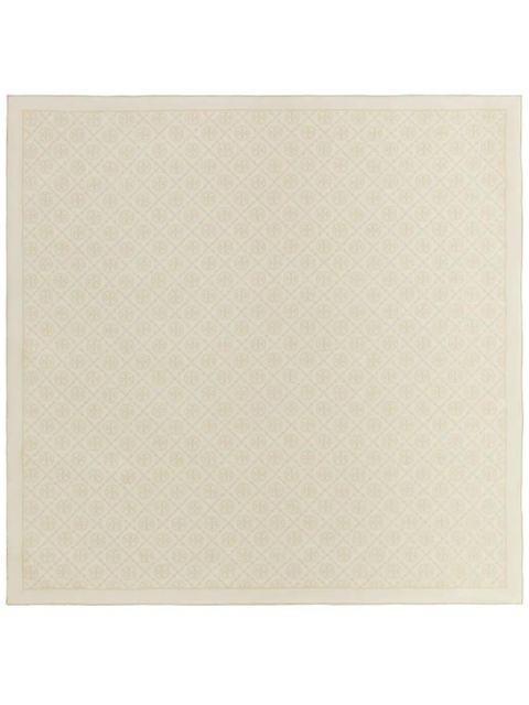 Tory Burch T Monogram silk square scarf - Neutrals - zdjęcie produktu nr 1