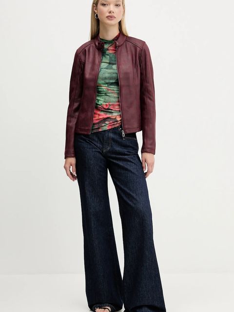 Desigual kurtka BASIC kolor bordowy przejściowa 25WWEW43