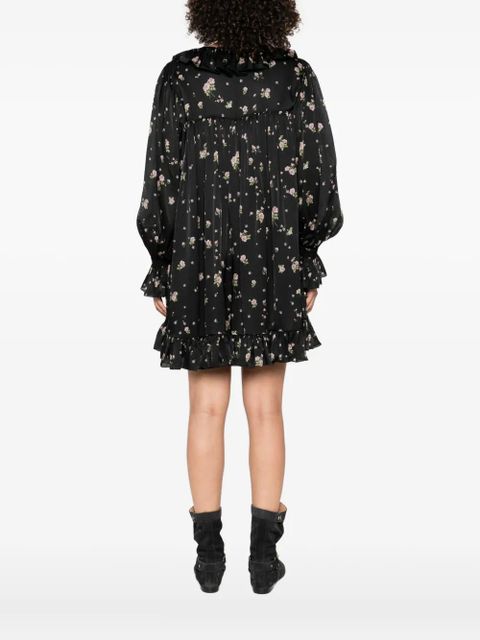 Chloé floral ruffled mini dress - Black