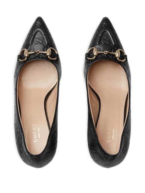Gucci GG horsebit point-toe pumps - Black