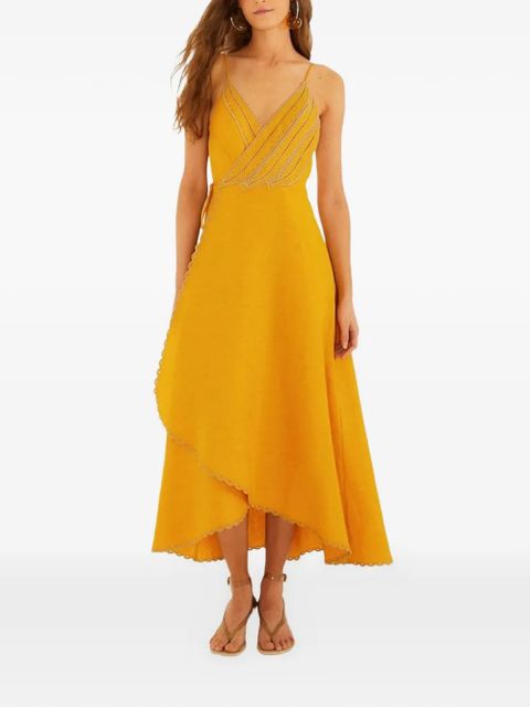 FARM Rio Yellow Bananas scalloped-trim wrap dress - zdjęcie produktu nr 1