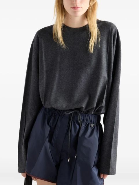 Prada triangle-logo jersey T-shirt - Grey