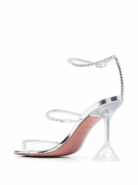 Amina Muaddi Gilda open-toe sandals - Silver - zdjęcie produktu nr 2