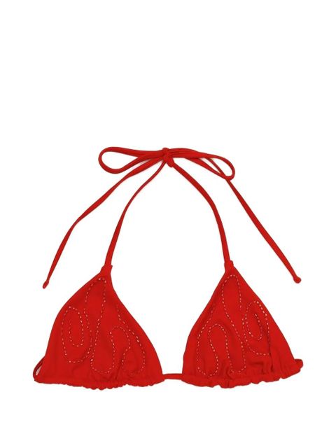 Paloma Wool bead-embellished triangle bikini top - Red - zdjęcie produktu nr 1