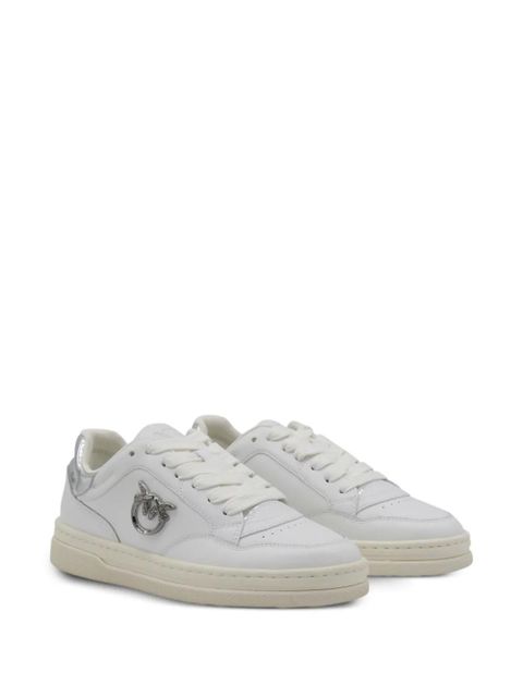 PINKO logo-detail leather sneakers - White