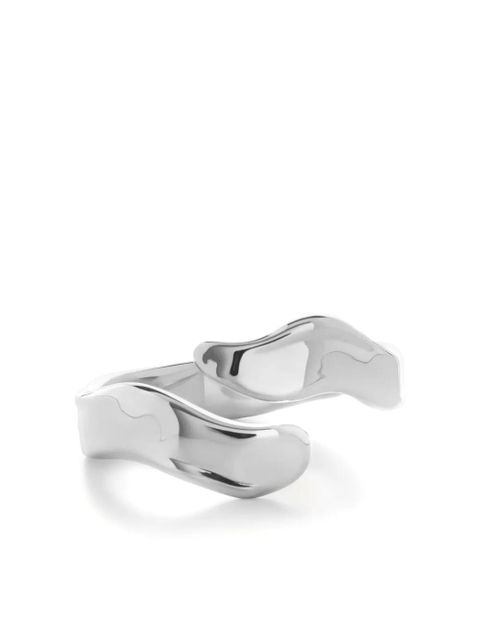 Monica Vinader The Wave asymmetric wrap ring - Silver
