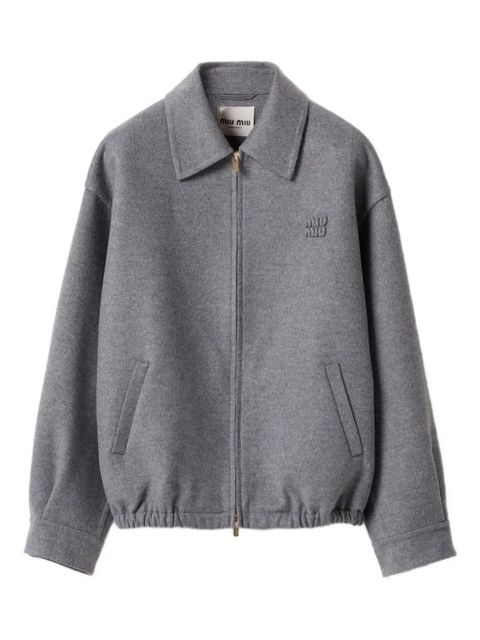 Miu Miu double cashmere blouson jacket - Grey - zdjęcie produktu nr 1