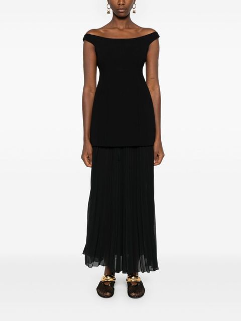 TOTEME curved off-shoulder top - Black - zdjęcie produktu nr 2