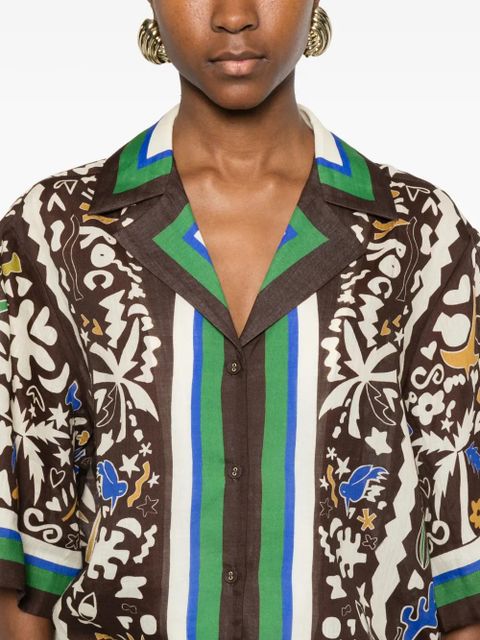 ALEMAIS Maroc short-sleeve shirt - Brown