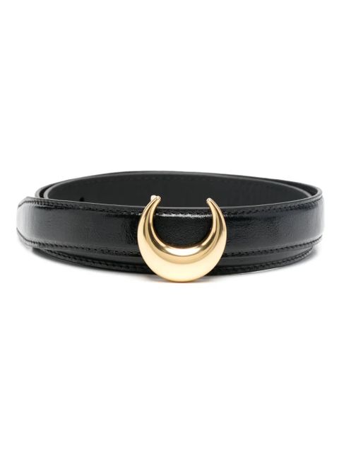Marine Serre Moon-buckle leather belt - Black - zdjęcie produktu nr 1