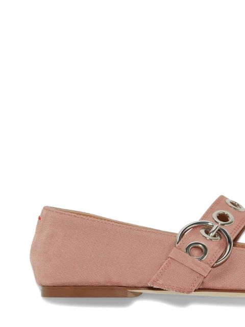 Aeyde Uma eyelet-buckle ballet flats - Pink